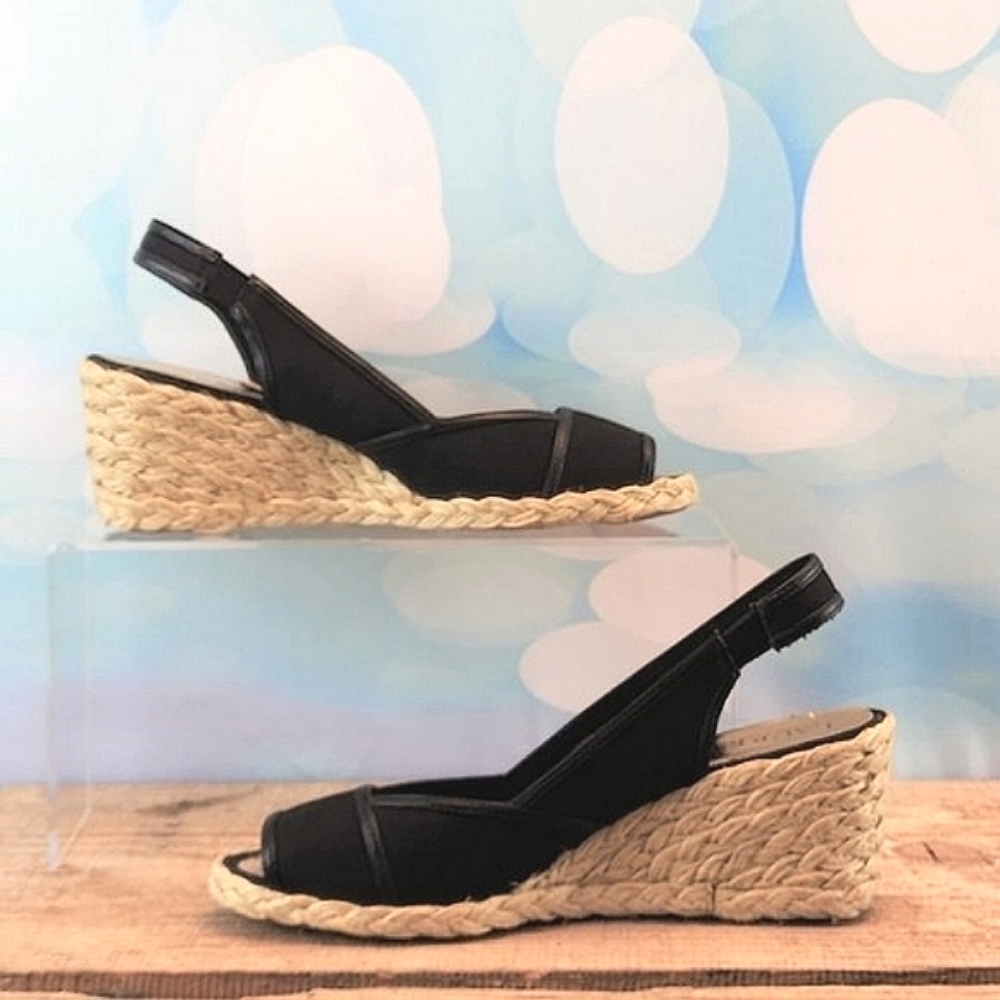 LAUREN RALPH LAUREN - Wedge, black, approx. 2.75” heel, size 7.5B